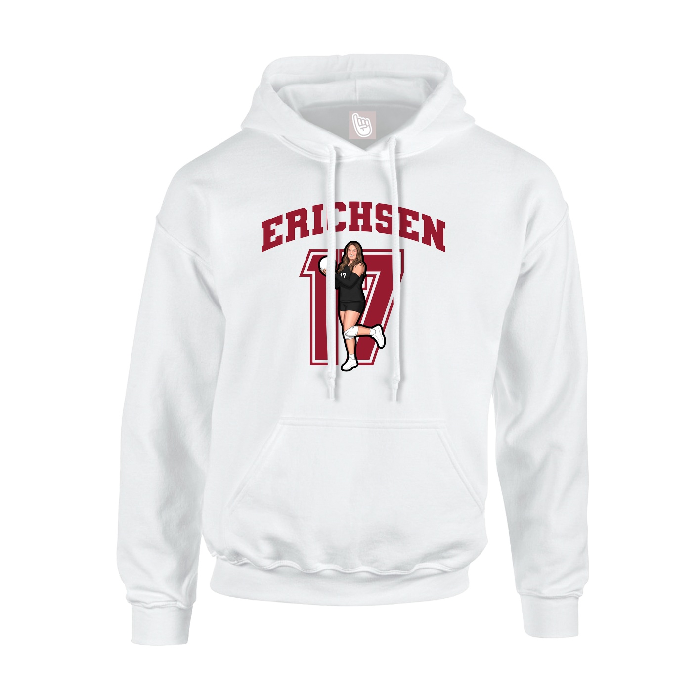Youth Hoodie — Number in White