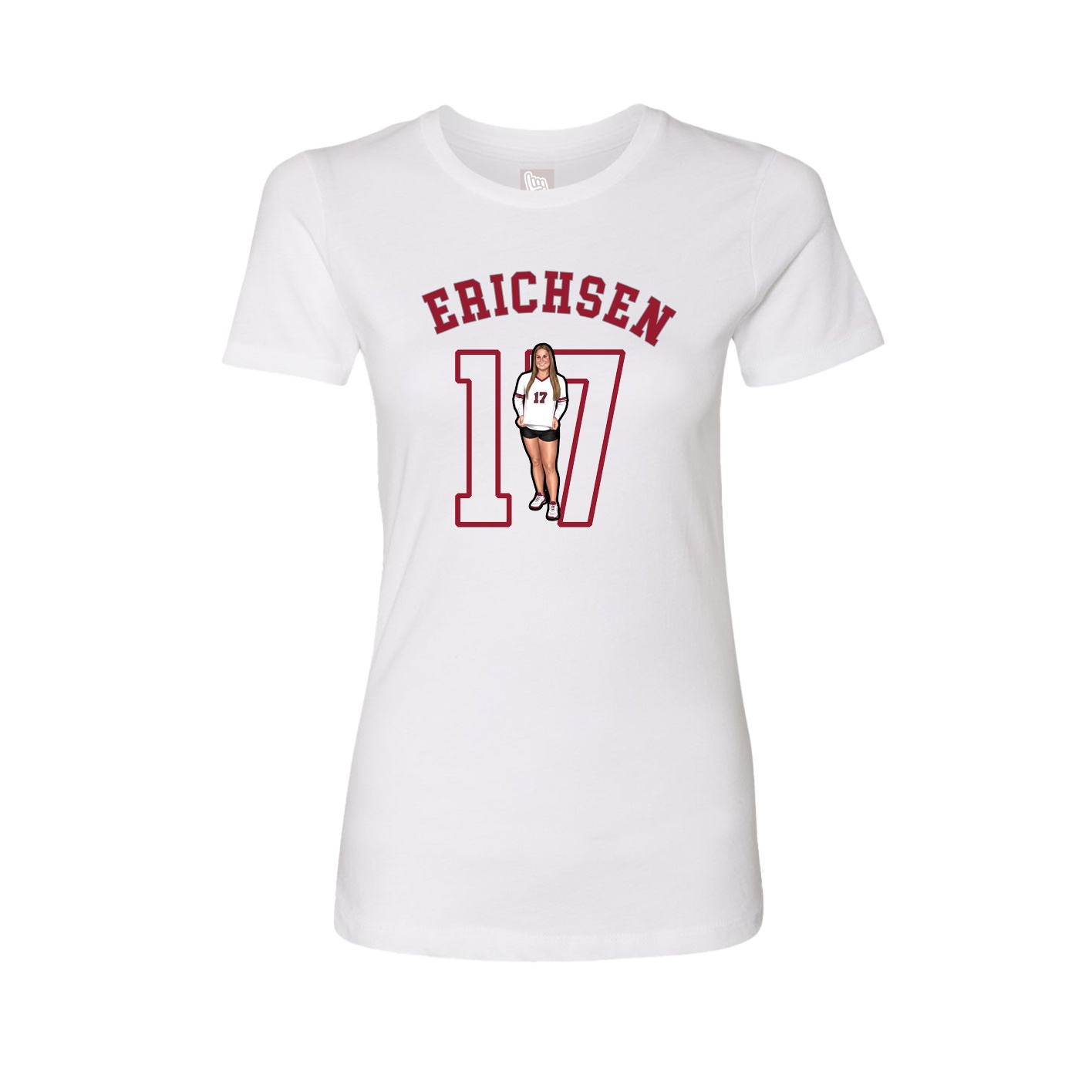 Fitted Women's Tee — Shirsey Arch in White