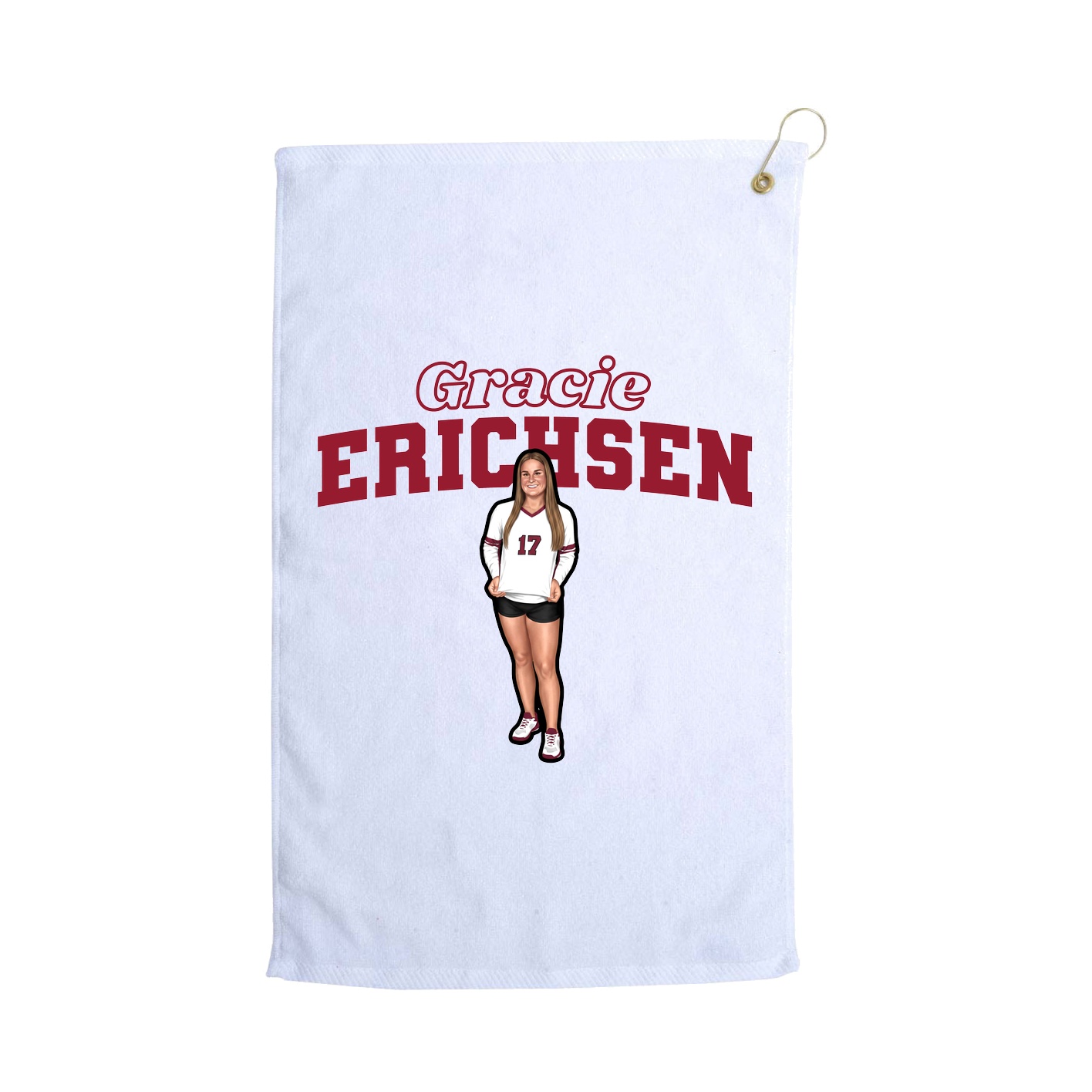 Golf Towel — Name Arch in White