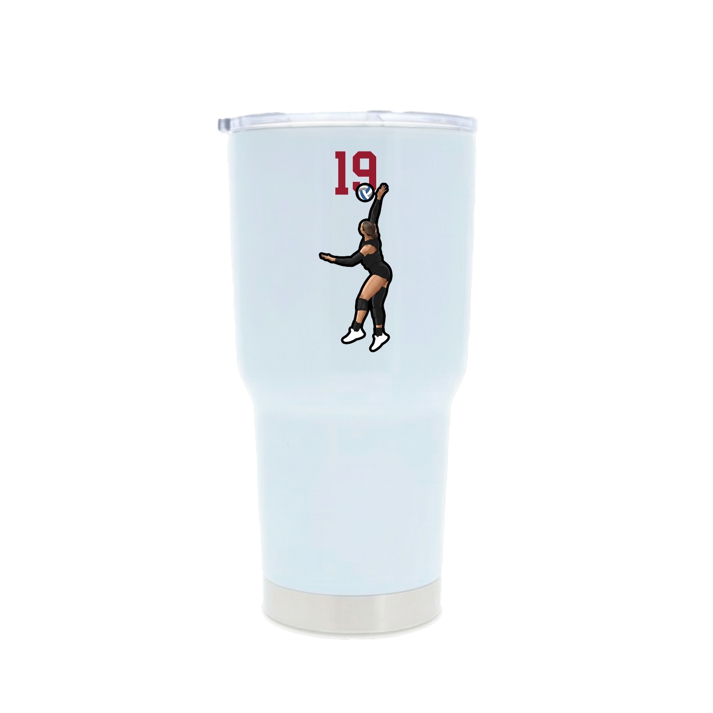 30oz Stainless Steel Tumbler — Number Top in White