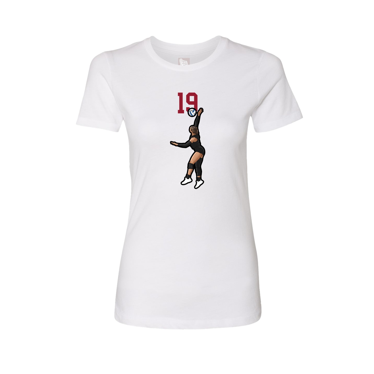 Fitted Women's Tee — Number Top in White