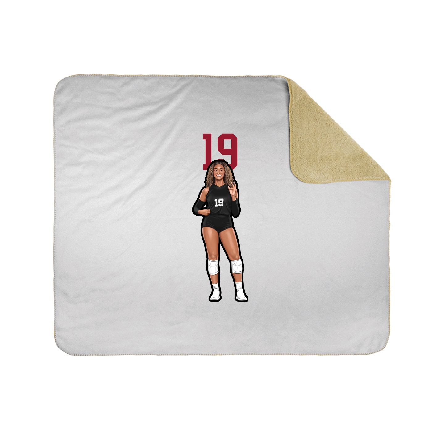 Throw Blanket — Number Top in White