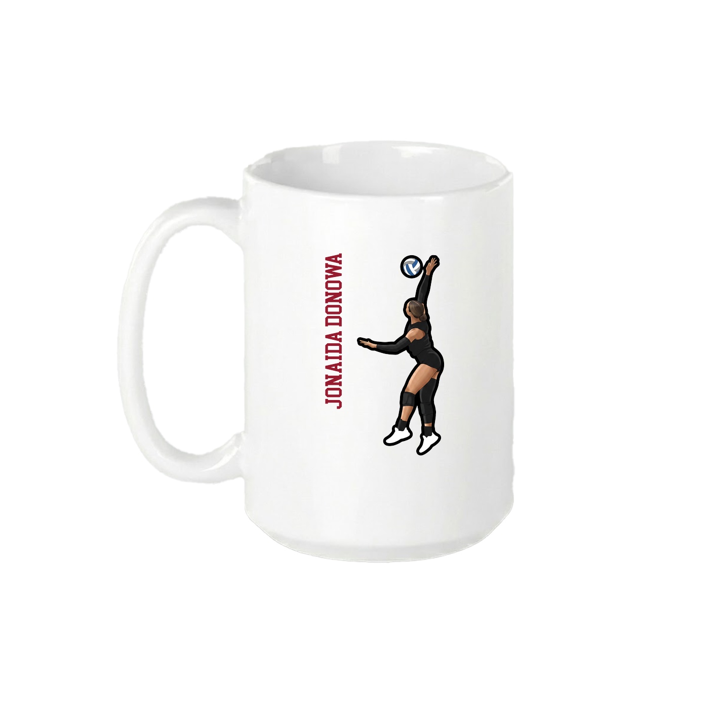 15oz Coffee Mug — Name Vertical in White