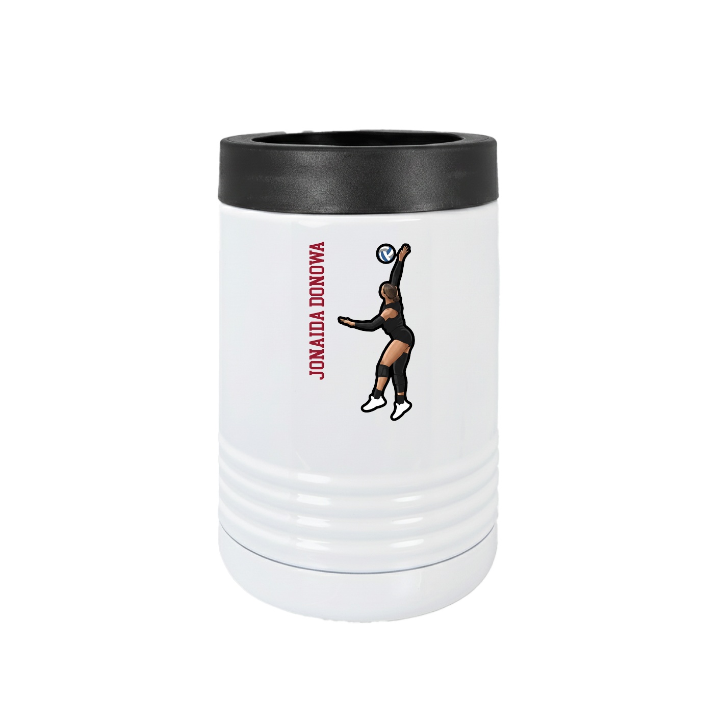 Beverage Holder — Name Vertical in White