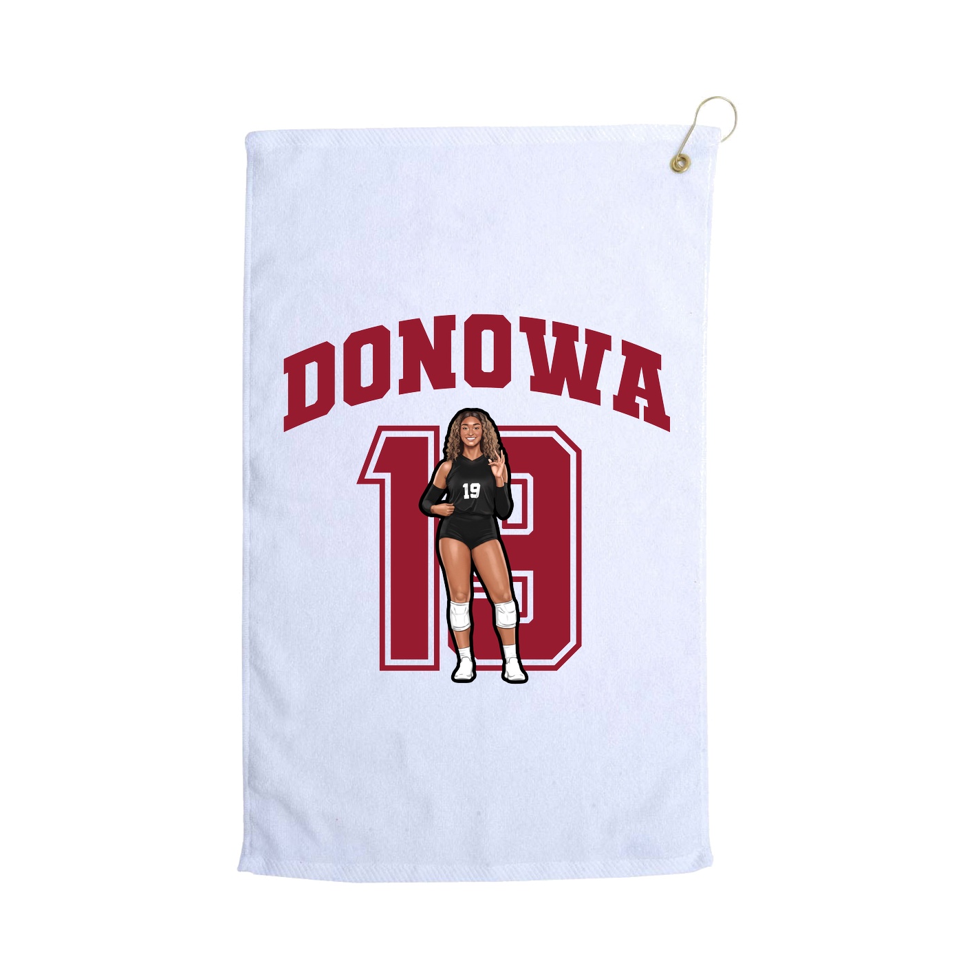 Golf Towel — Number in White