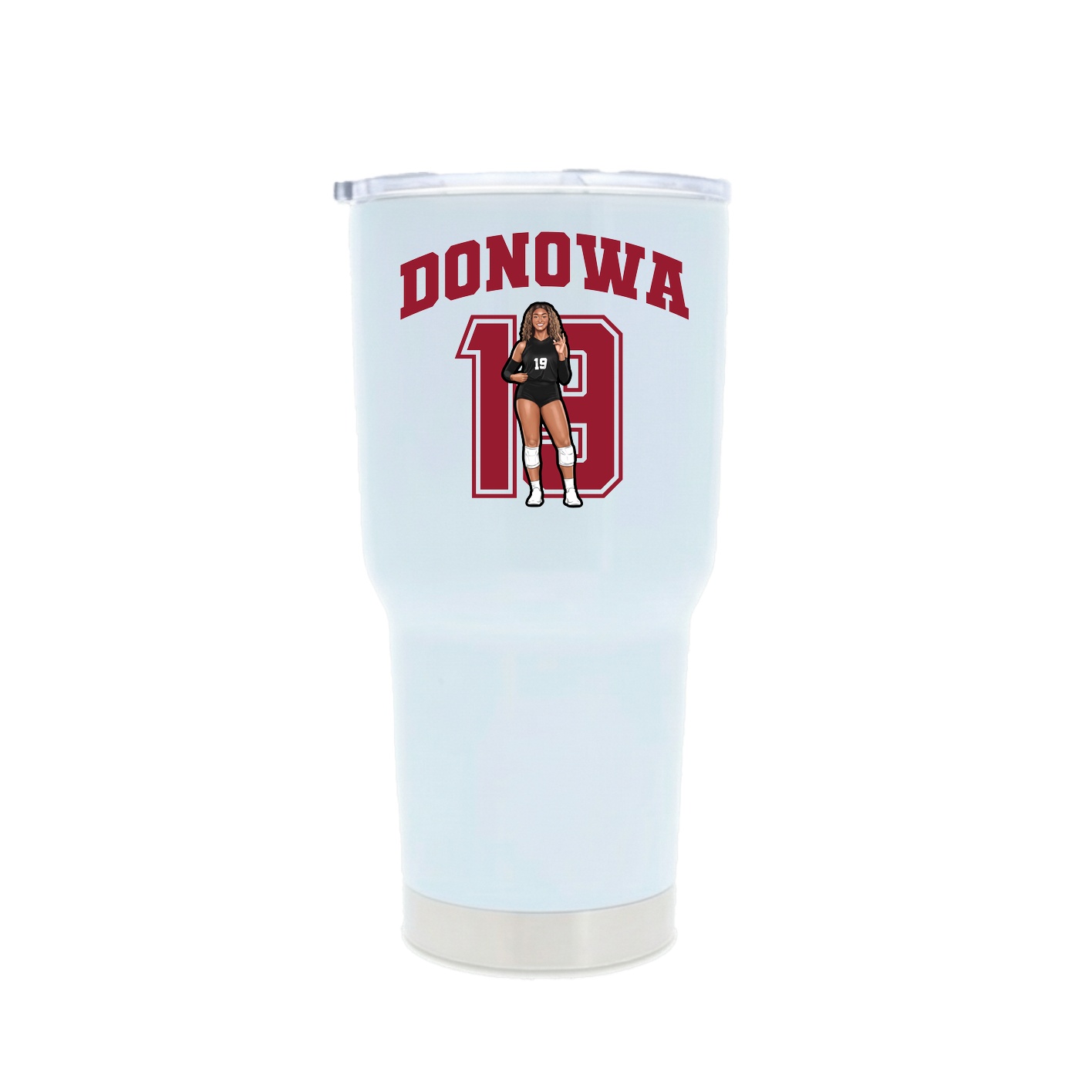 30oz Stainless Steel Tumbler — Number in White