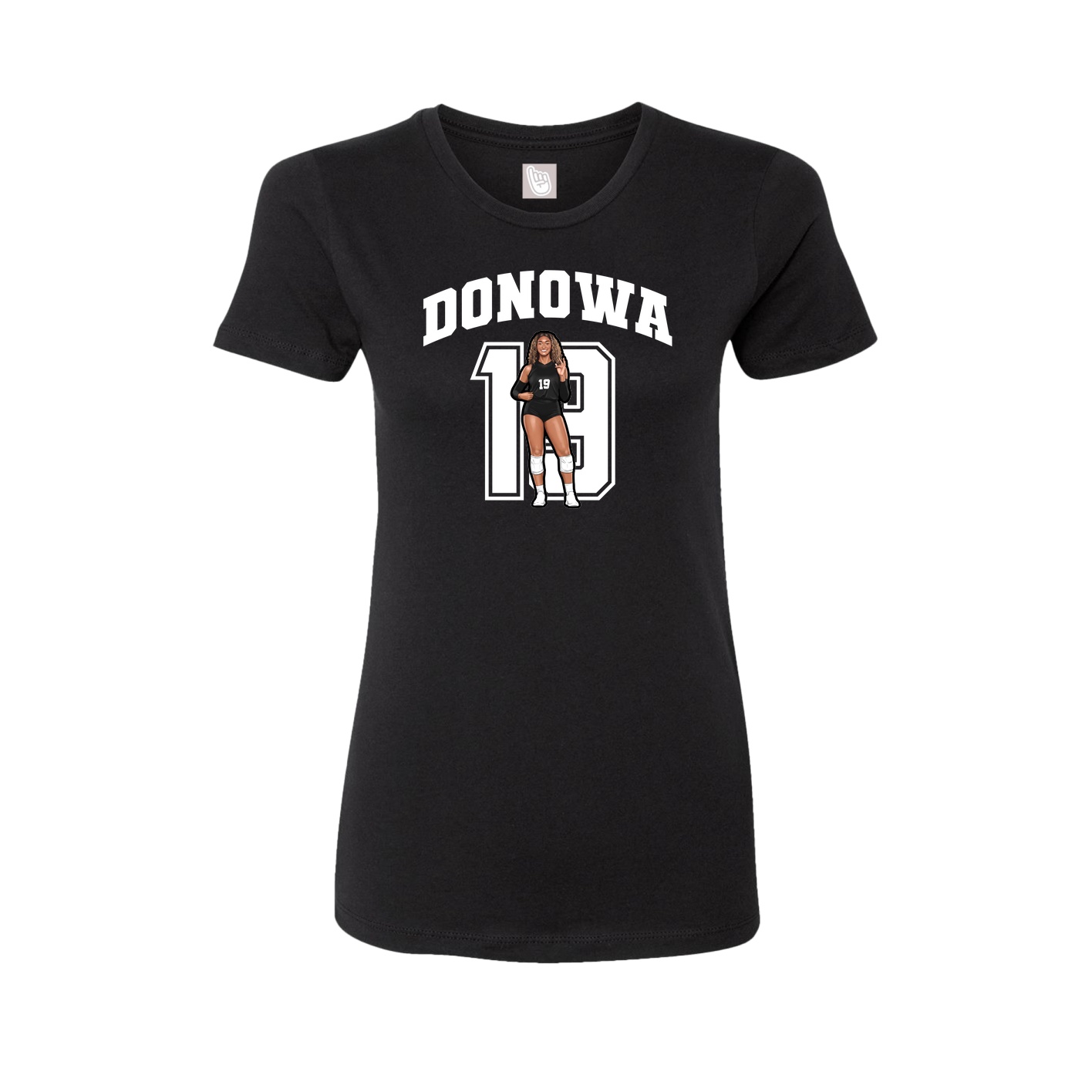 Fitted Women's Tee — Number in Black