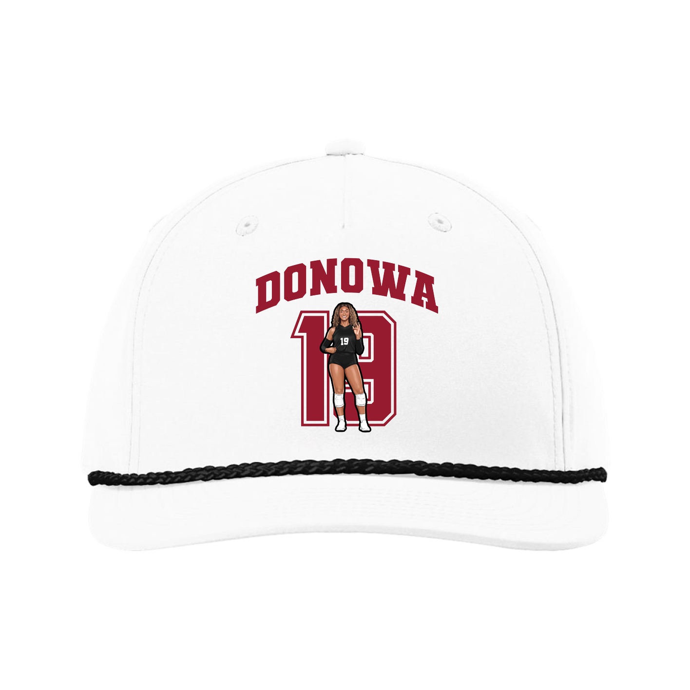 Five-Panel Classic Rope Cap — Number in White