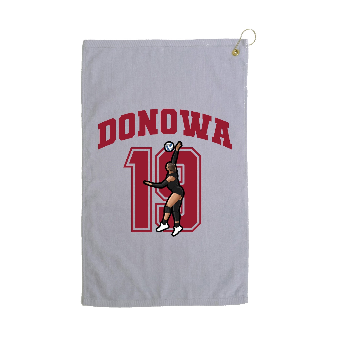 Golf Towel — Number in Grey