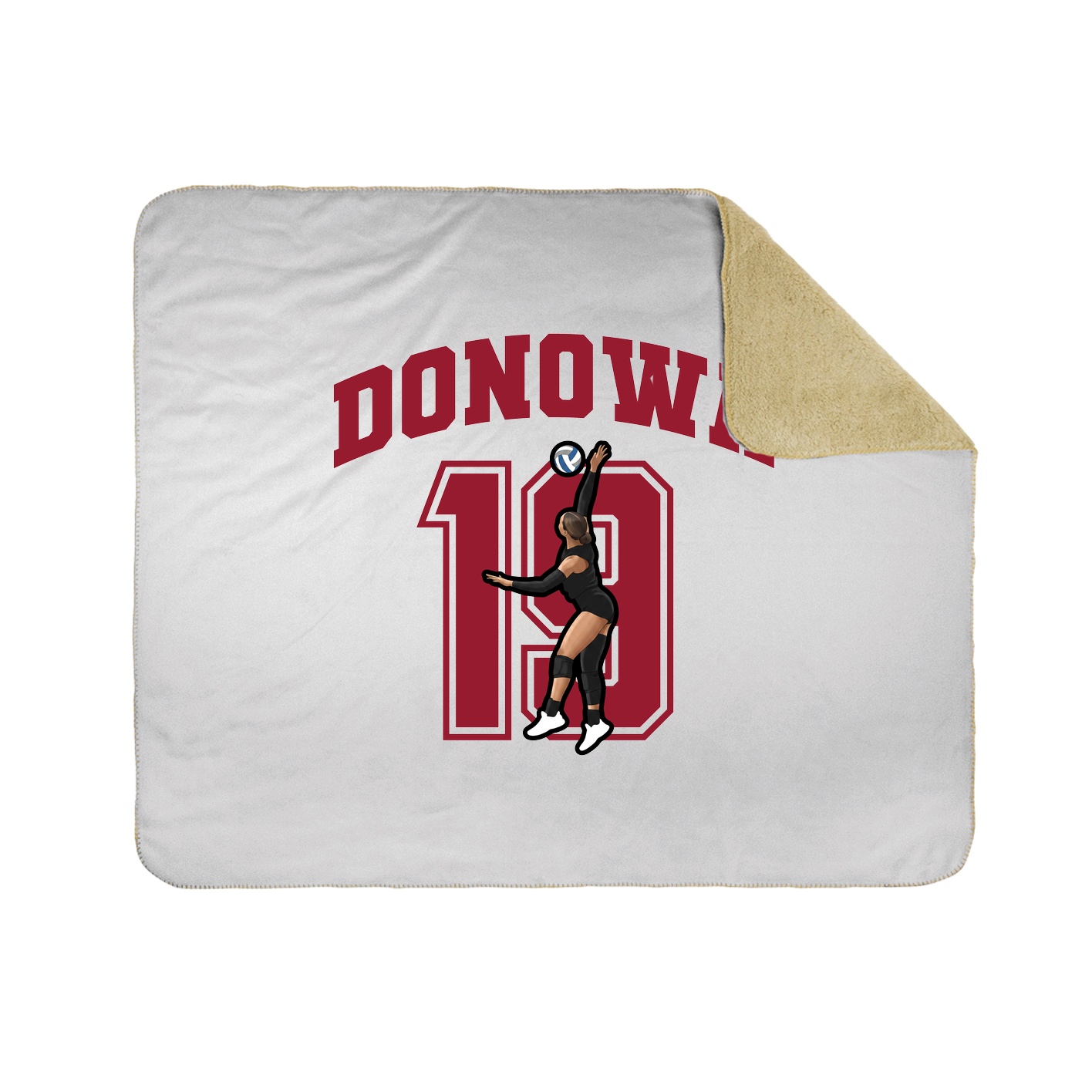 Throw Blanket — Number in White