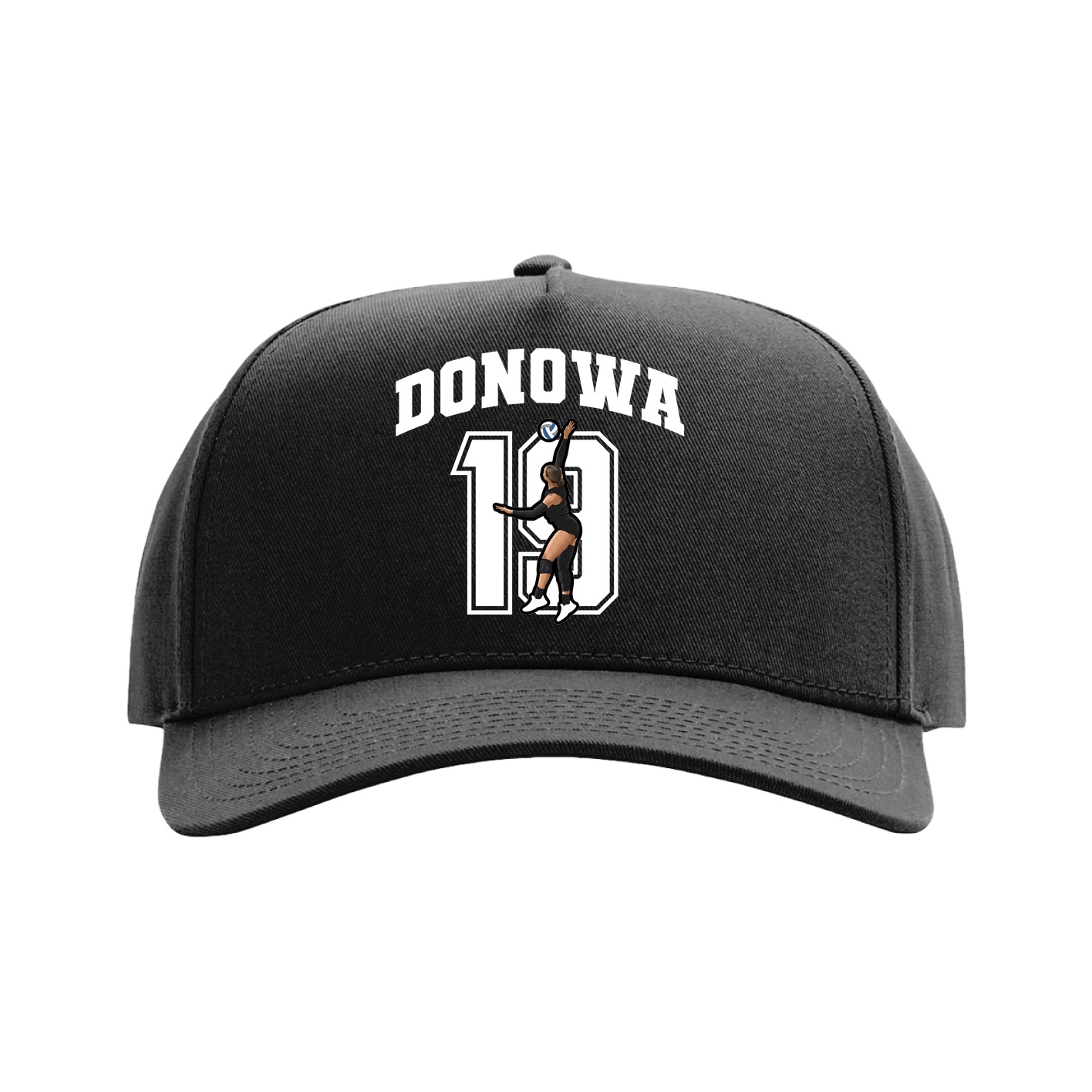 Full Fabric Five-Panel Champ Cap — Number in Black