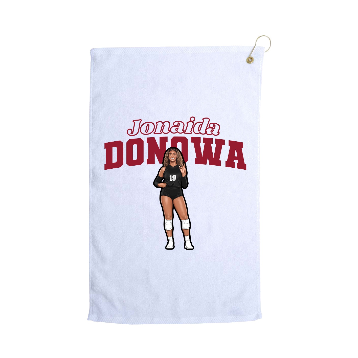 Golf Towel — Name Arch in White