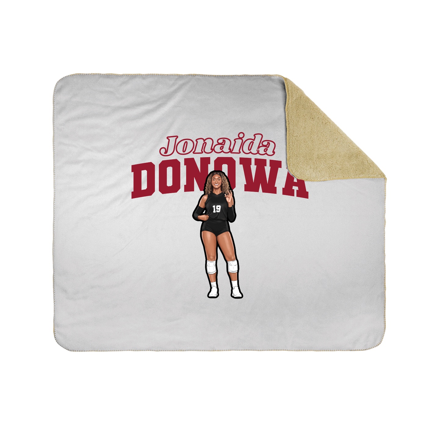Throw Blanket — Name Arch in White