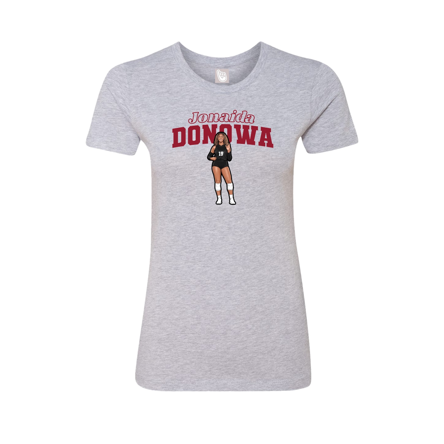 Fitted Women's Tee — Name Arch in Grey