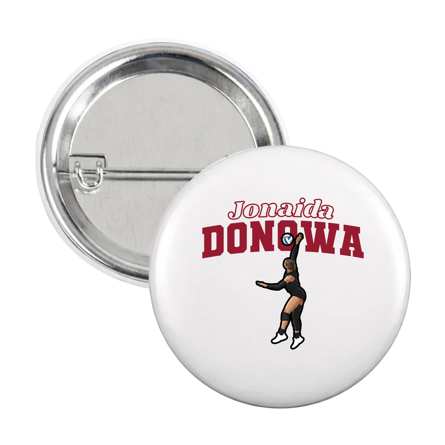 Game Day Button — Name Arch in White