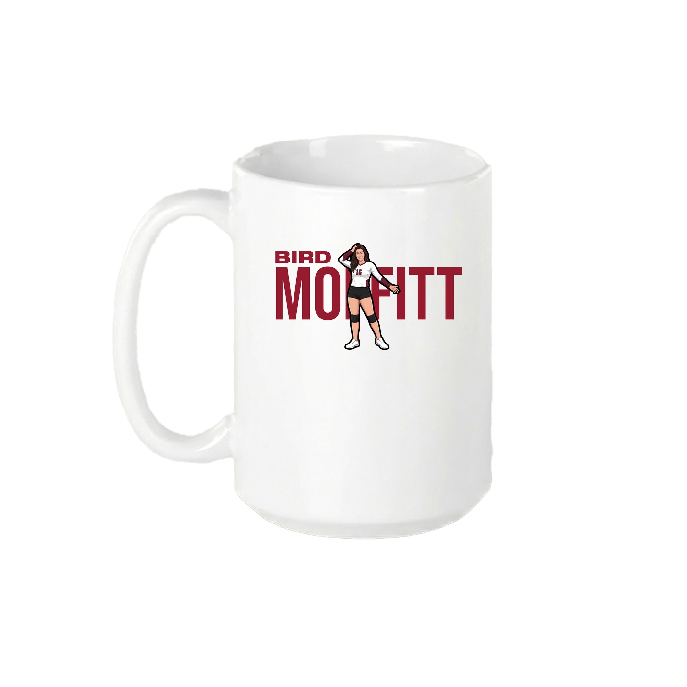 15oz Coffee Mug — Player Name in White