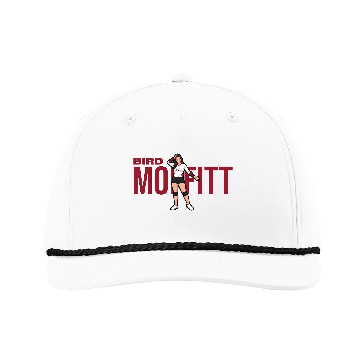 Five-Panel Classic Rope Cap — Player Name in White