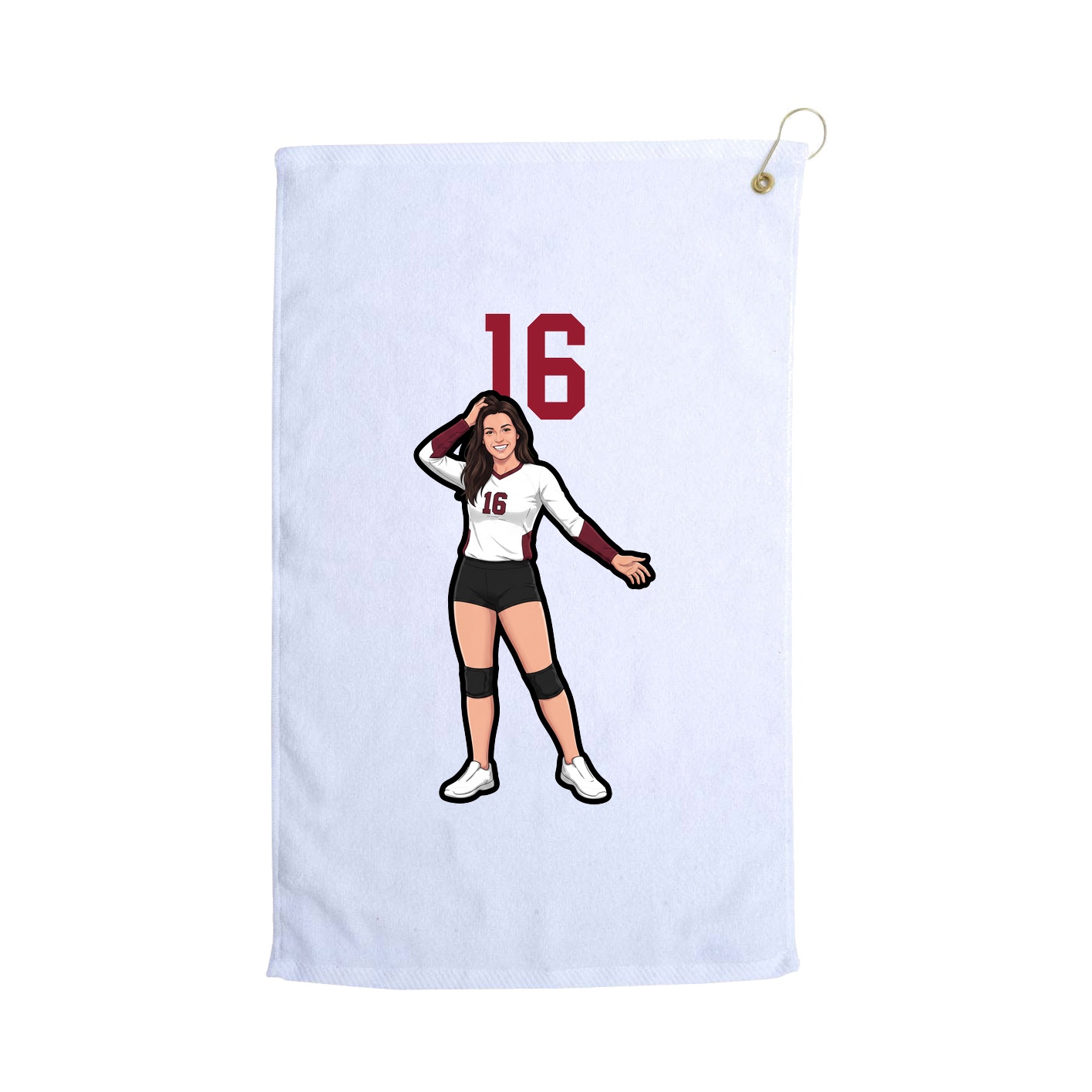 Golf Towel — Number Top in White