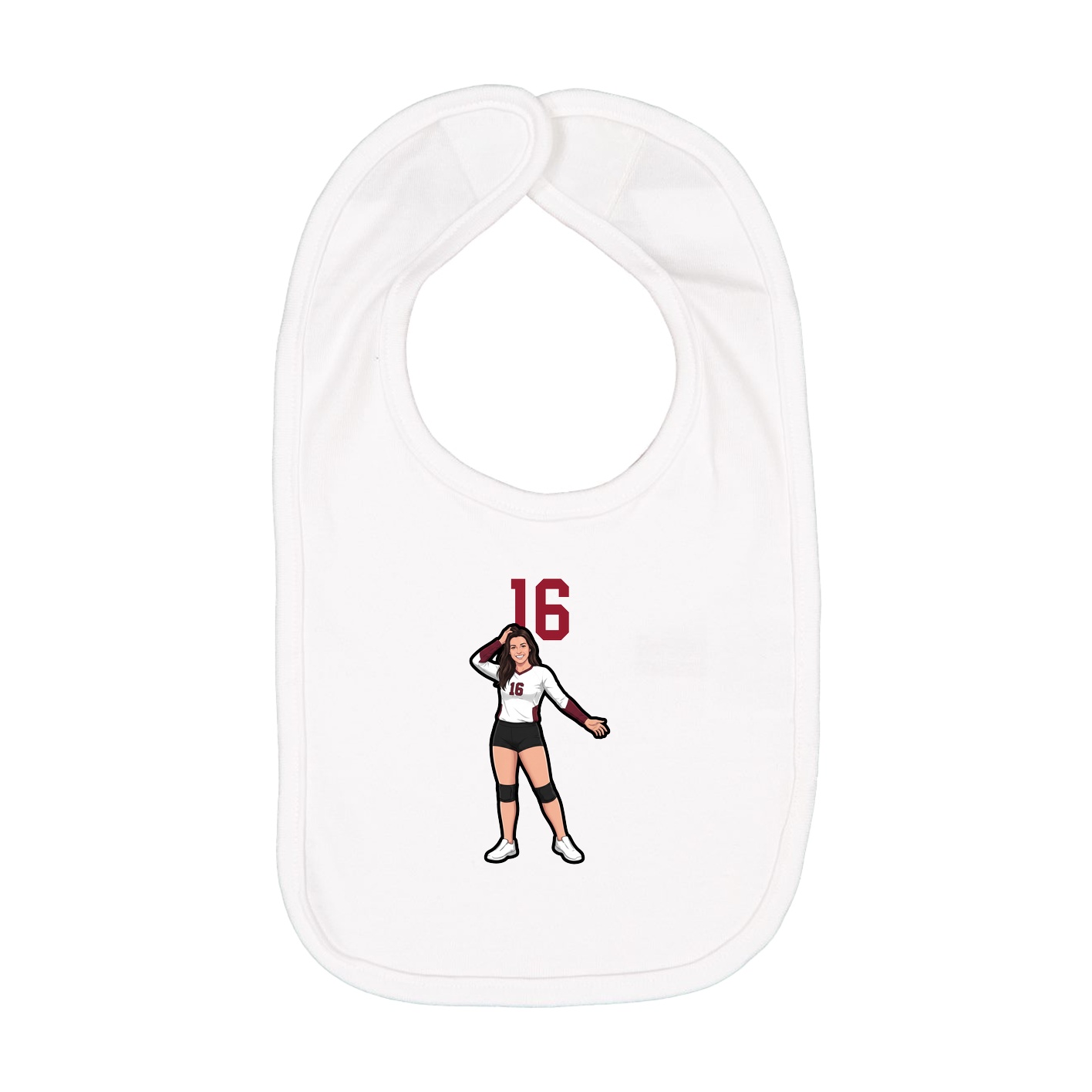 Infant Bib — Number Top in White