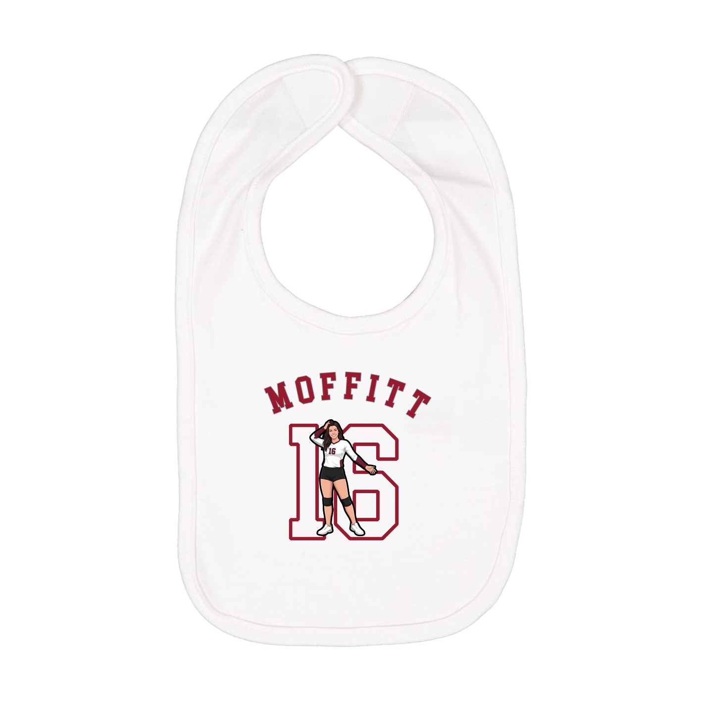 Infant Bib — Shirsey Arch in White