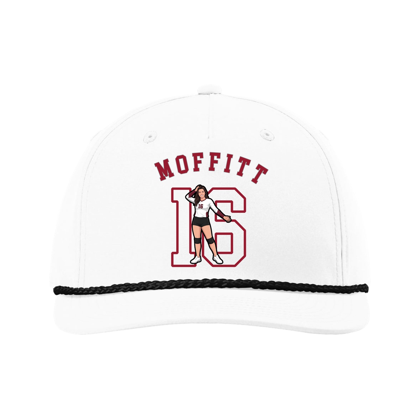 Five-Panel Classic Rope Cap — Shirsey Arch in White