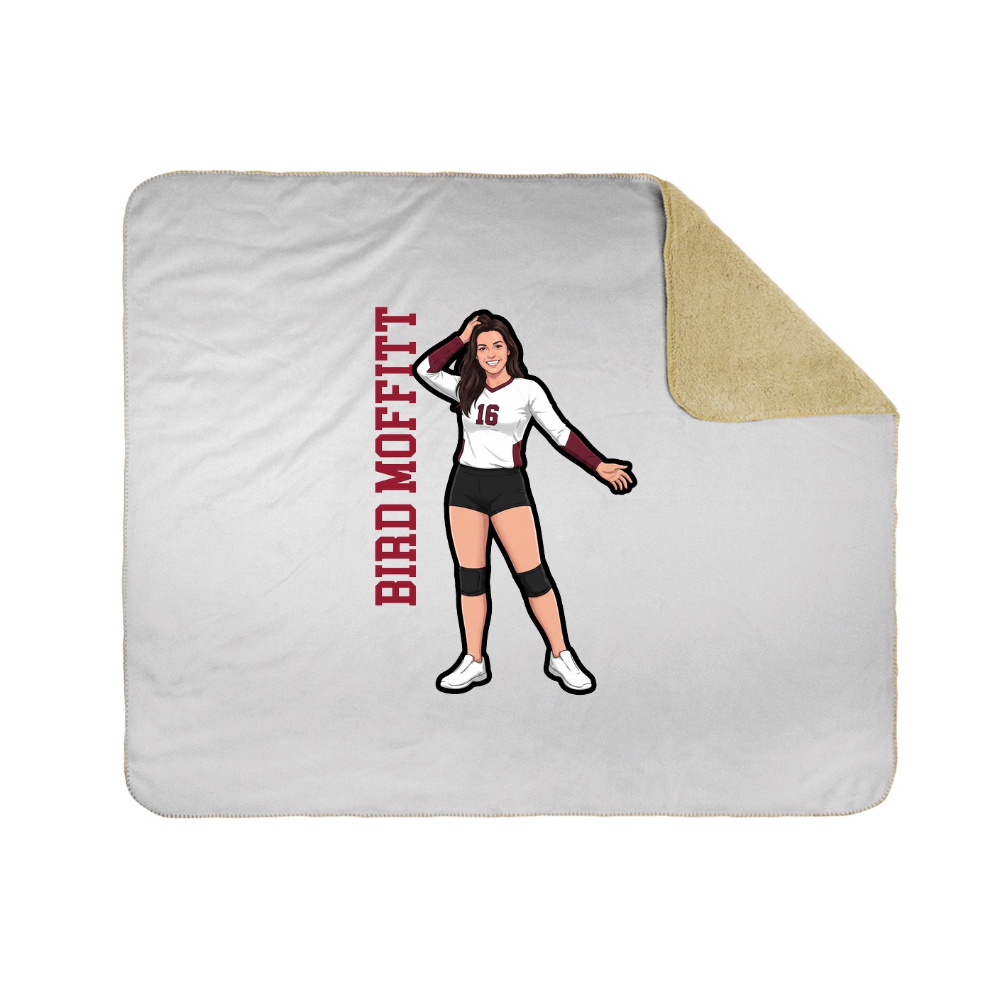 Throw Blanket — Name Vertical in White