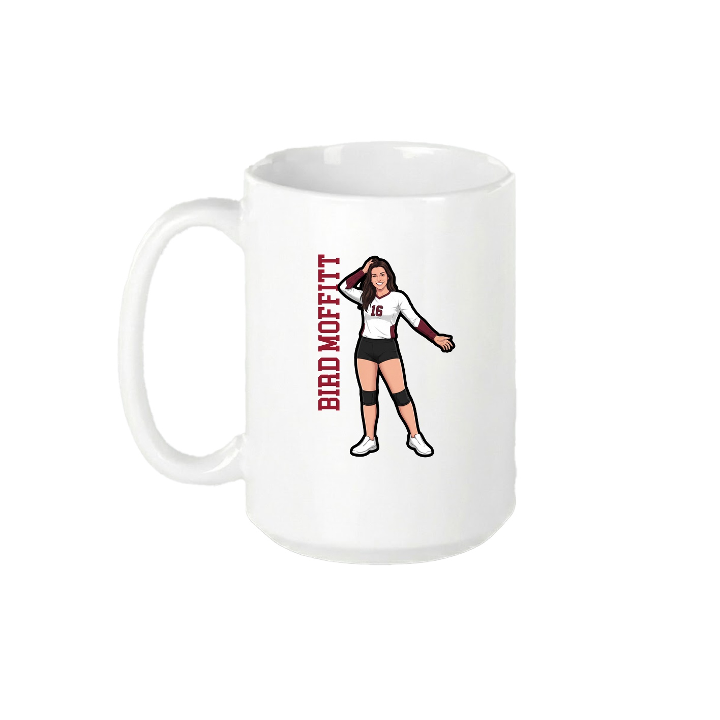 15oz Coffee Mug — Name Vertical in White