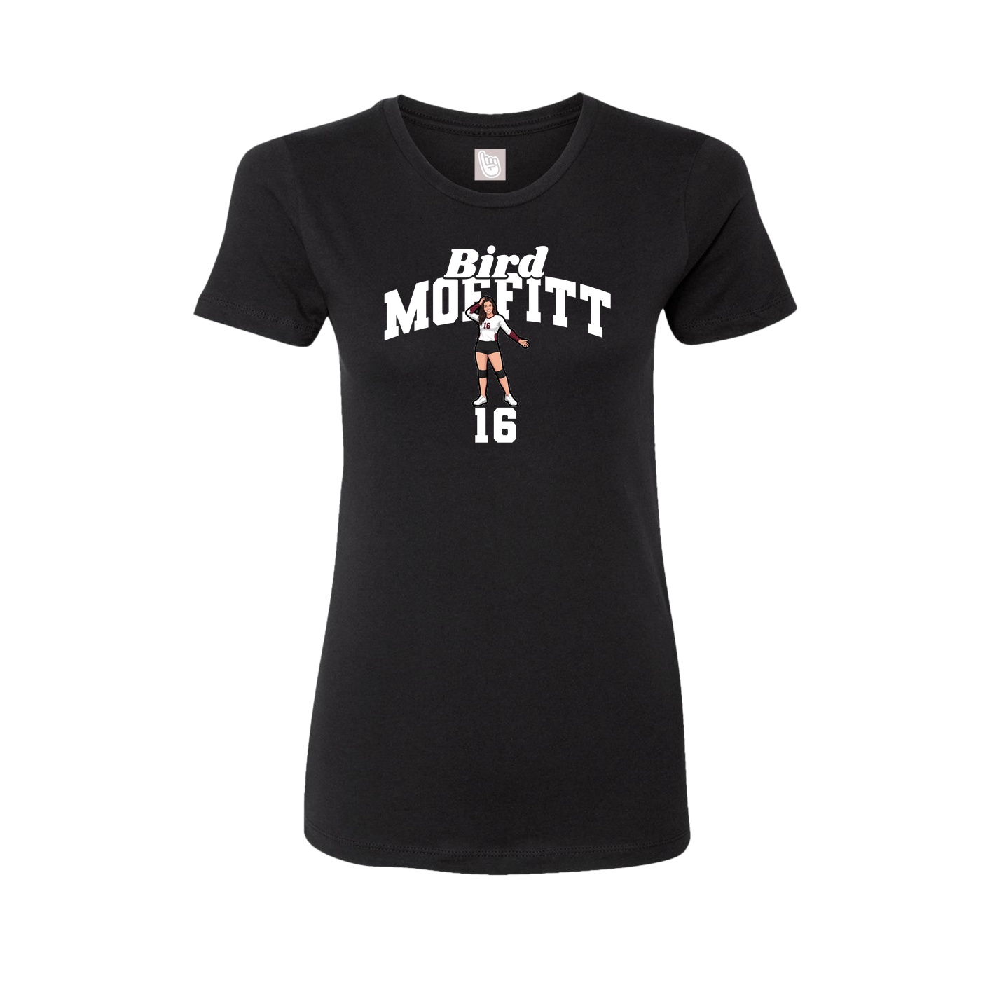 Fitted Women's Tee — Signature Arch in Black
