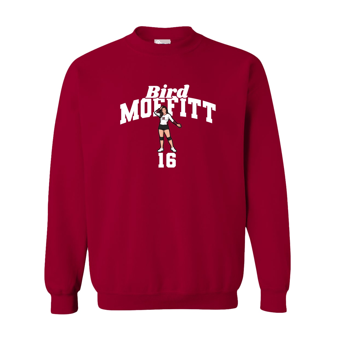 Fleece Crew — Signature Arch in Cardinal