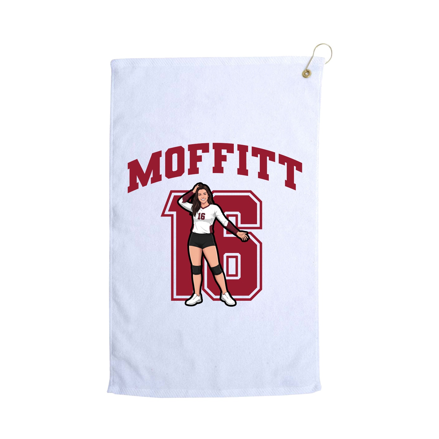Golf Towel — Number in White
