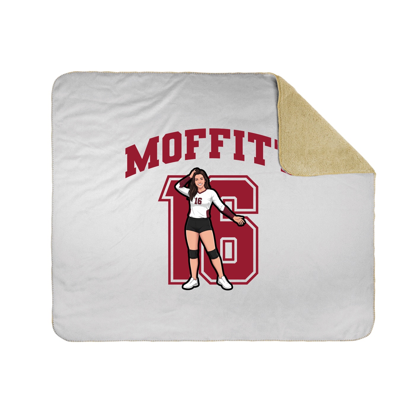 Throw Blanket — Number in White