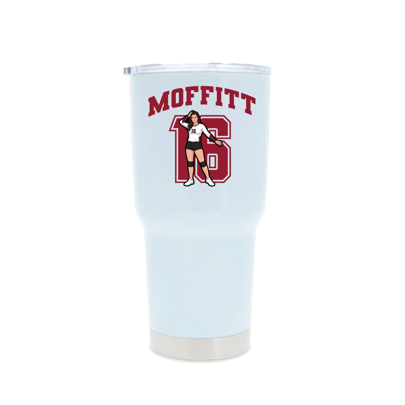 30oz Stainless Steel Tumbler — Number in White