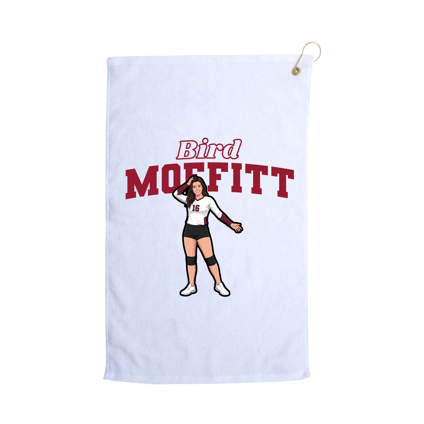 Golf Towel — Name Arch in White