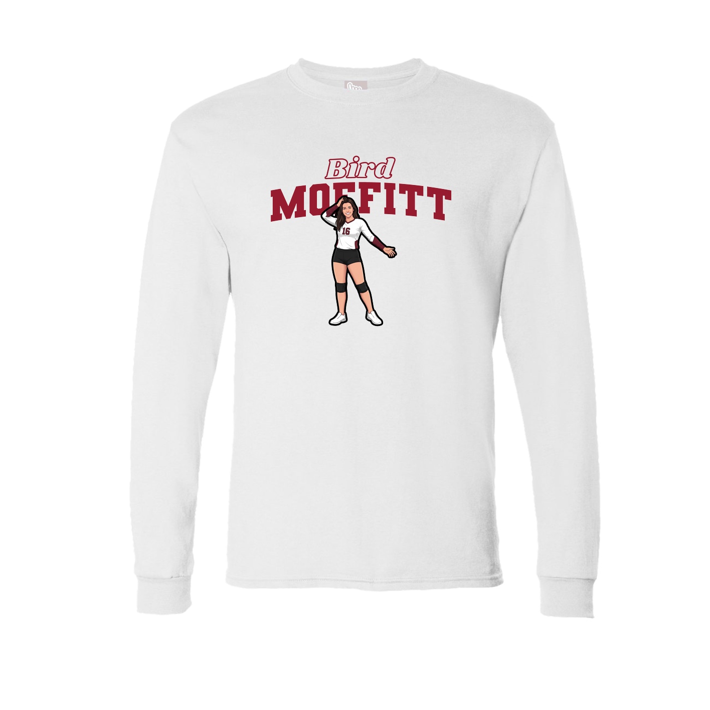 Long Sleeve Tee — Name Arch in White