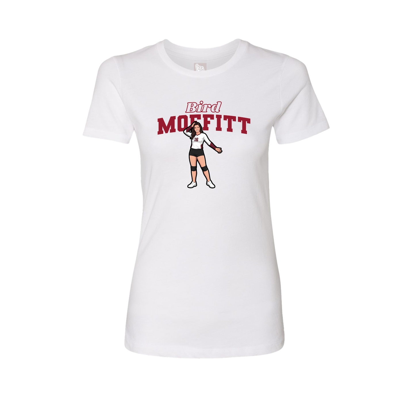 Fitted Women's Tee — Name Arch in White