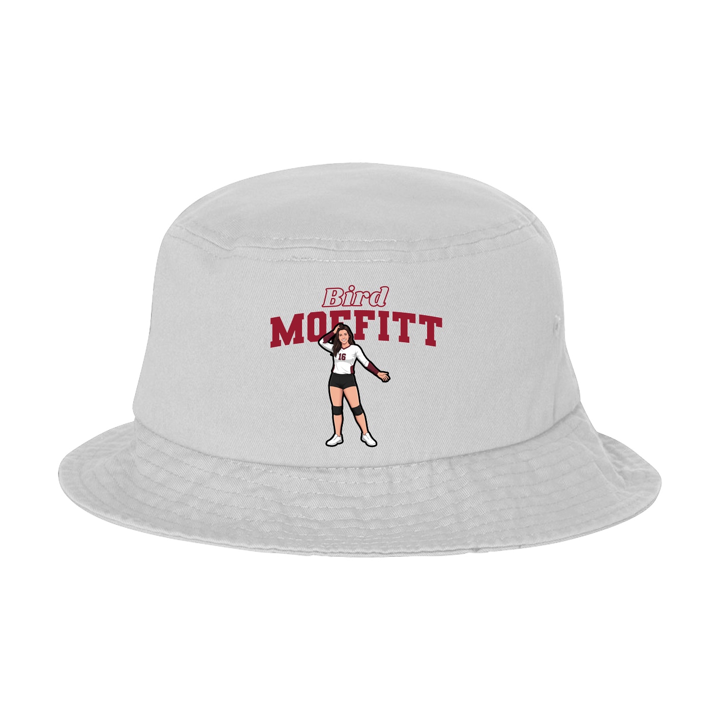 Bucket Cap — Name Arch in White