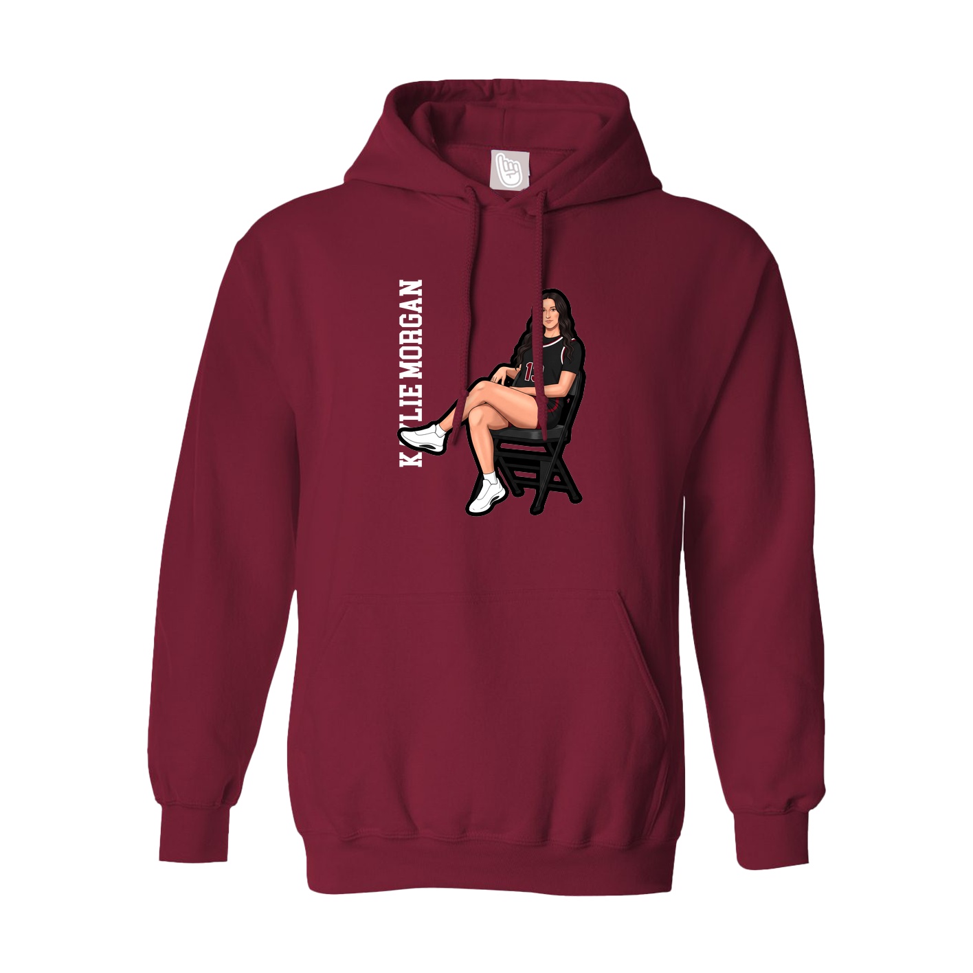Hoodie — Name Vertical in Cardinal