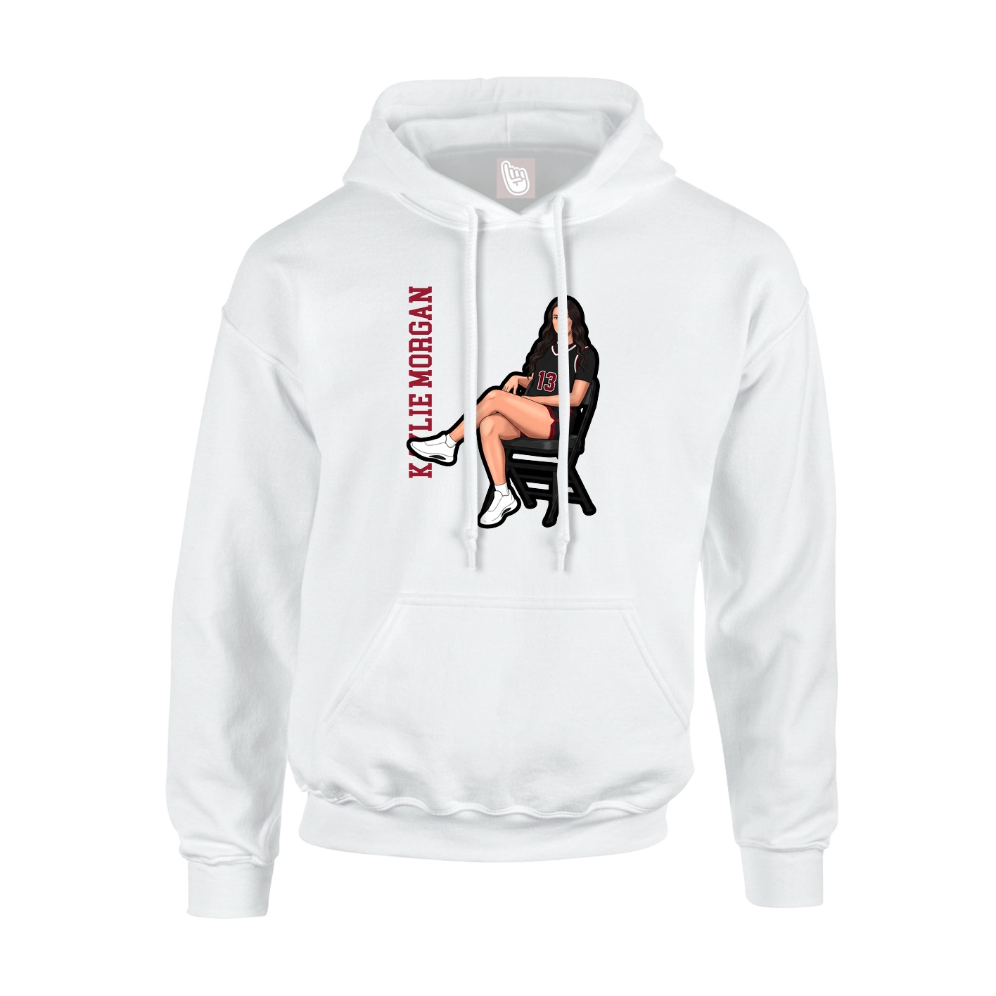 Youth Hoodie — Name Vertical in White