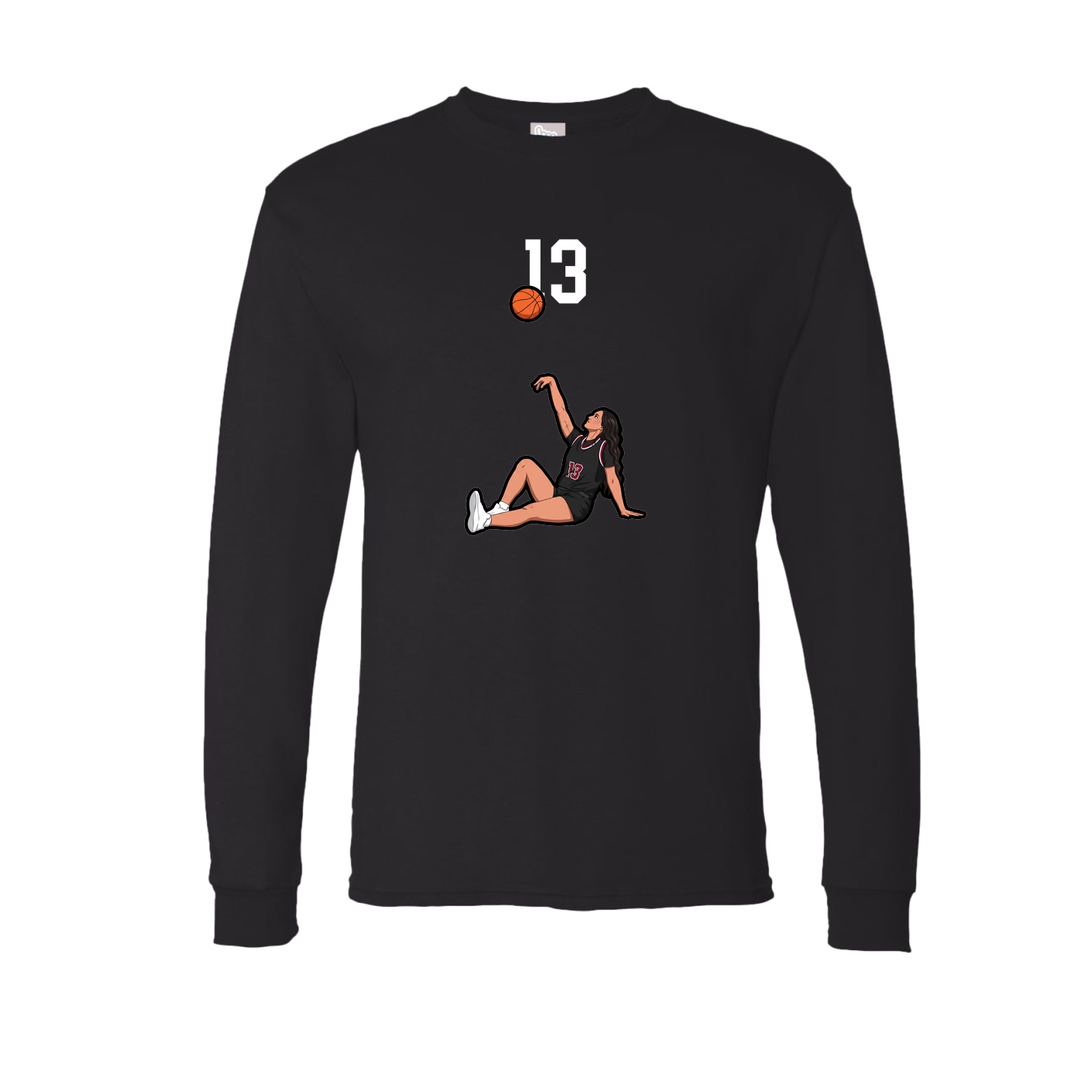 Long Sleeve Tee — Number Top in Black