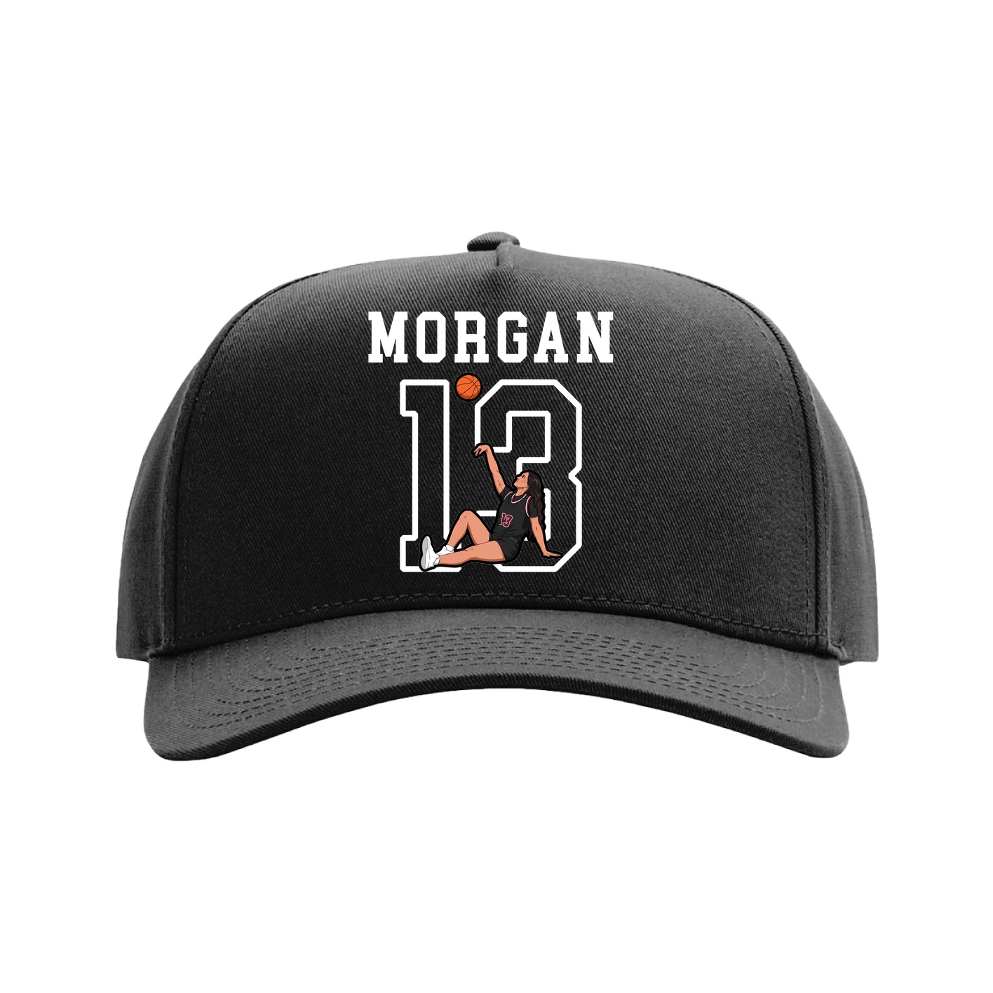Full Fabric Five-Panel Champ Cap — Shirsey in Black