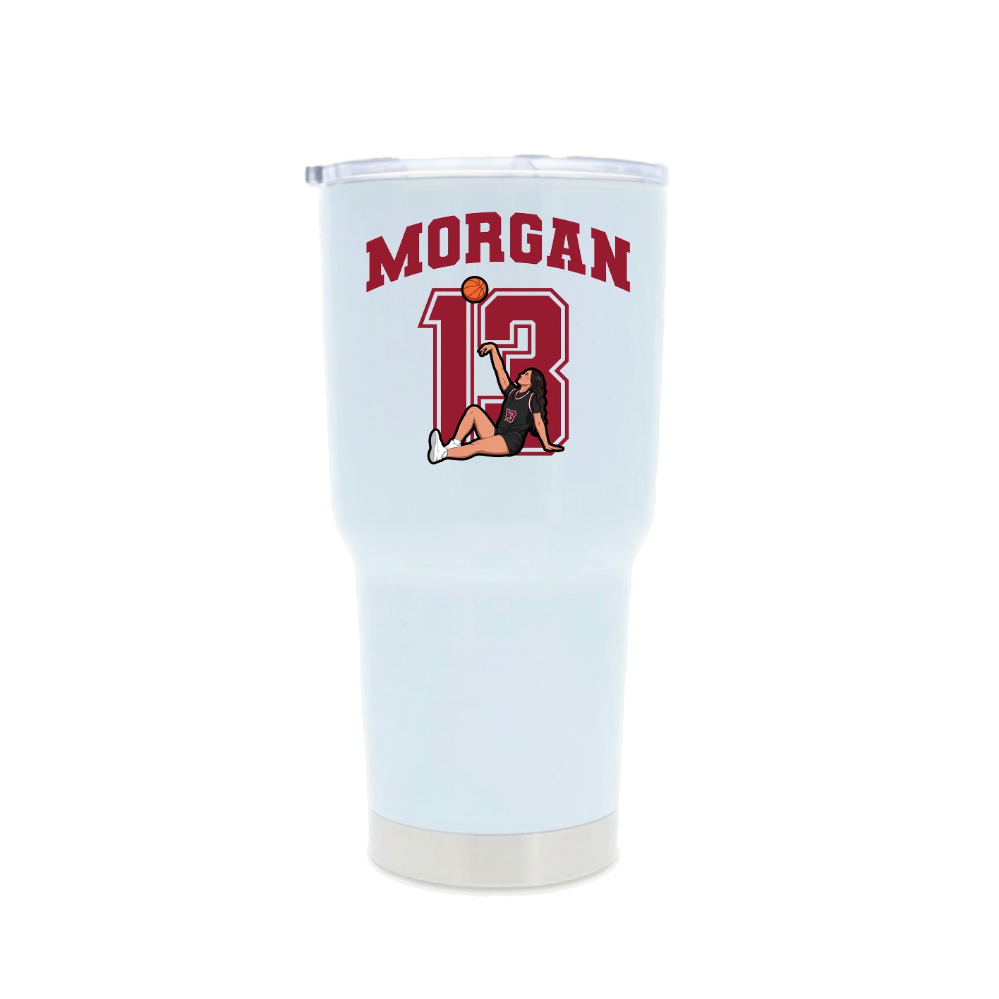 30oz Stainless Steel Tumbler — Number in White