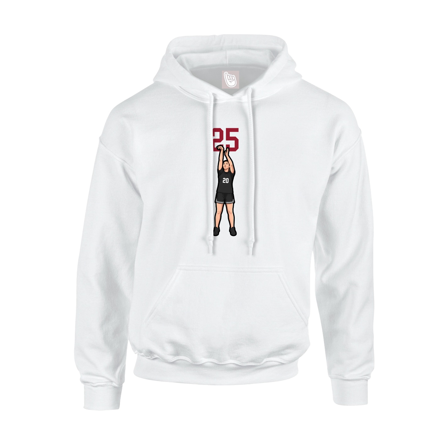Youth Hoodie — Number Top in White