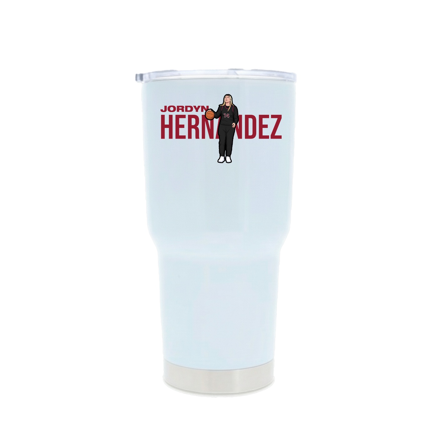 30oz Stainless Steel Tumbler — Player Name in White