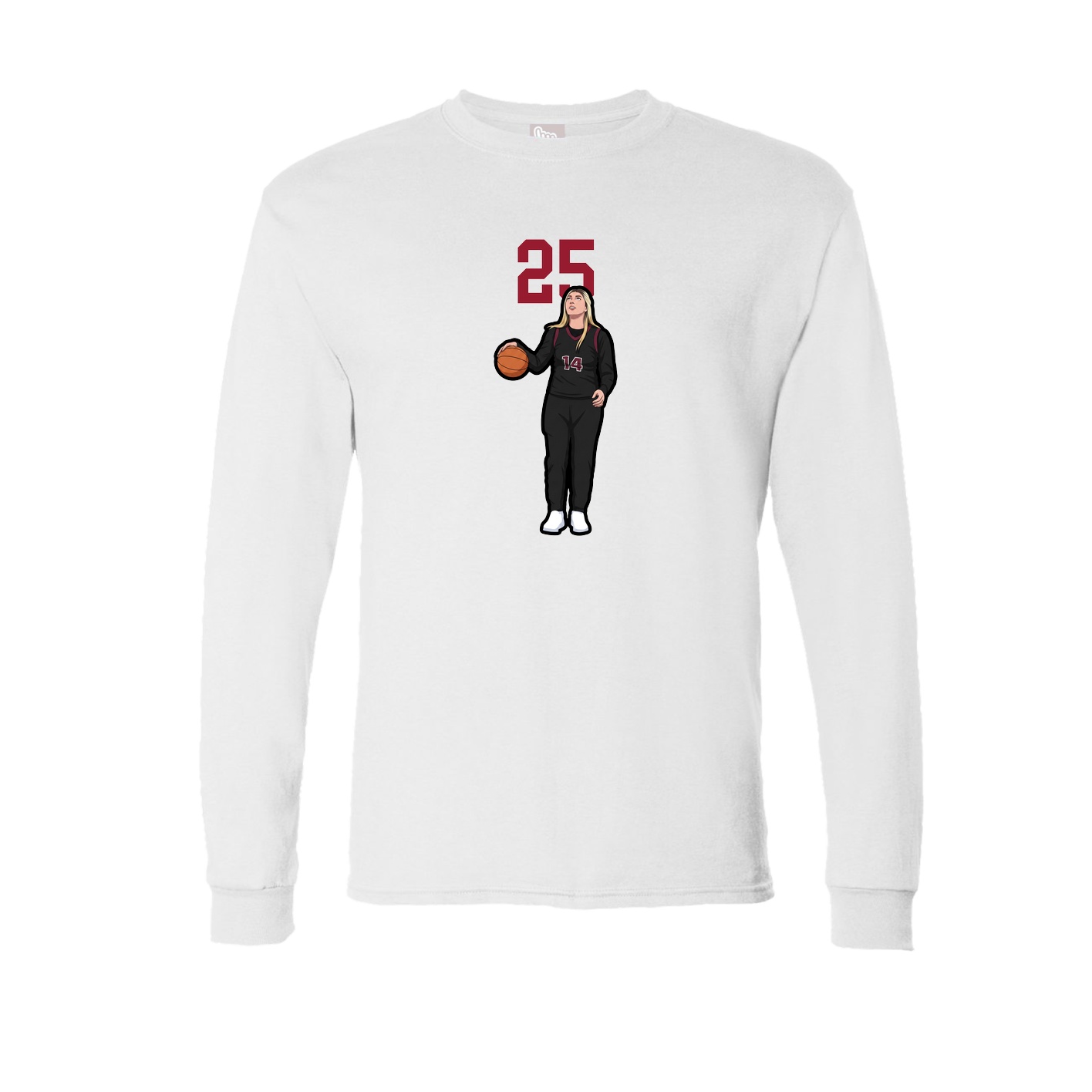 Long Sleeve Tee — Number Top in White