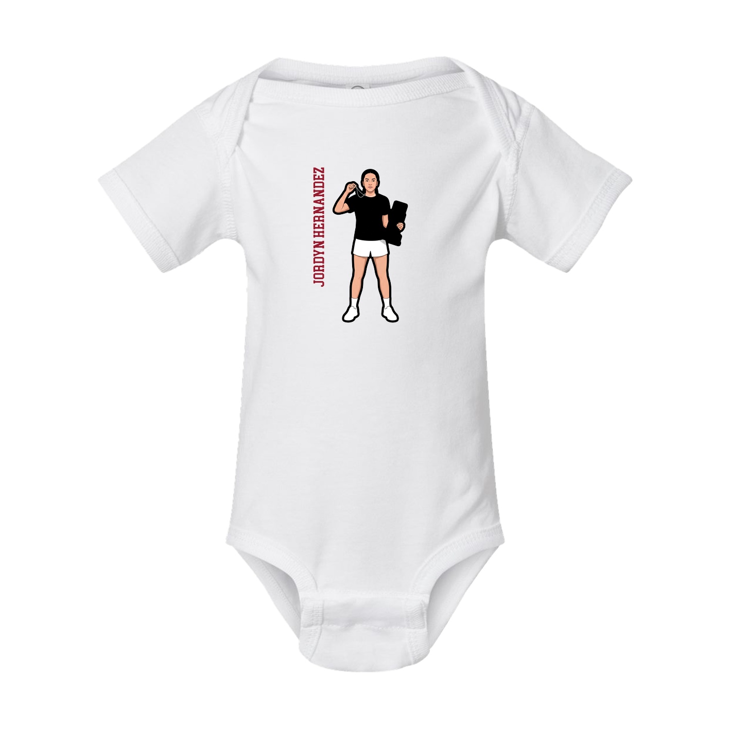 Baby Onesie — Name Vertical in White