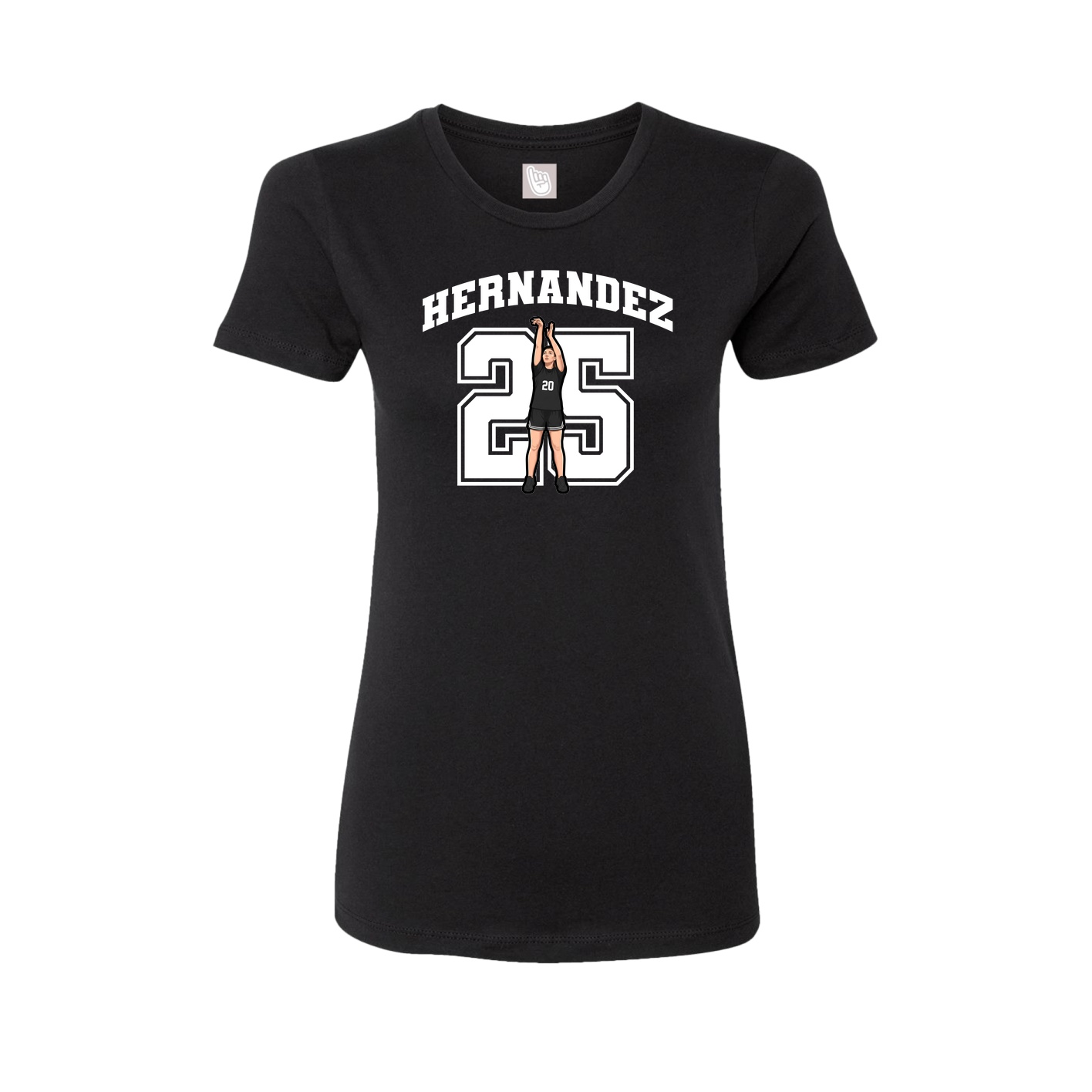 Fitted Women's Tee — Number in Black