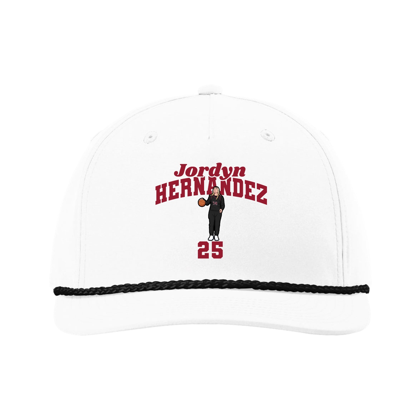 Five-Panel Classic Rope Cap — Signature Arch in White