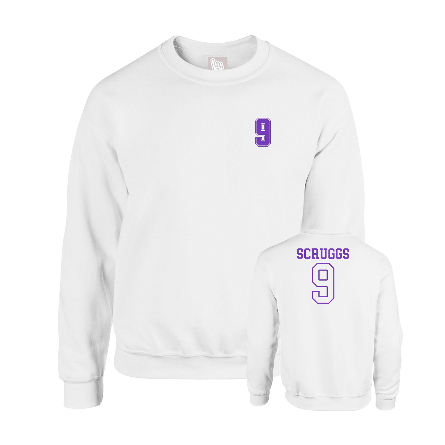 Fleece Crew — Chest Back in White
