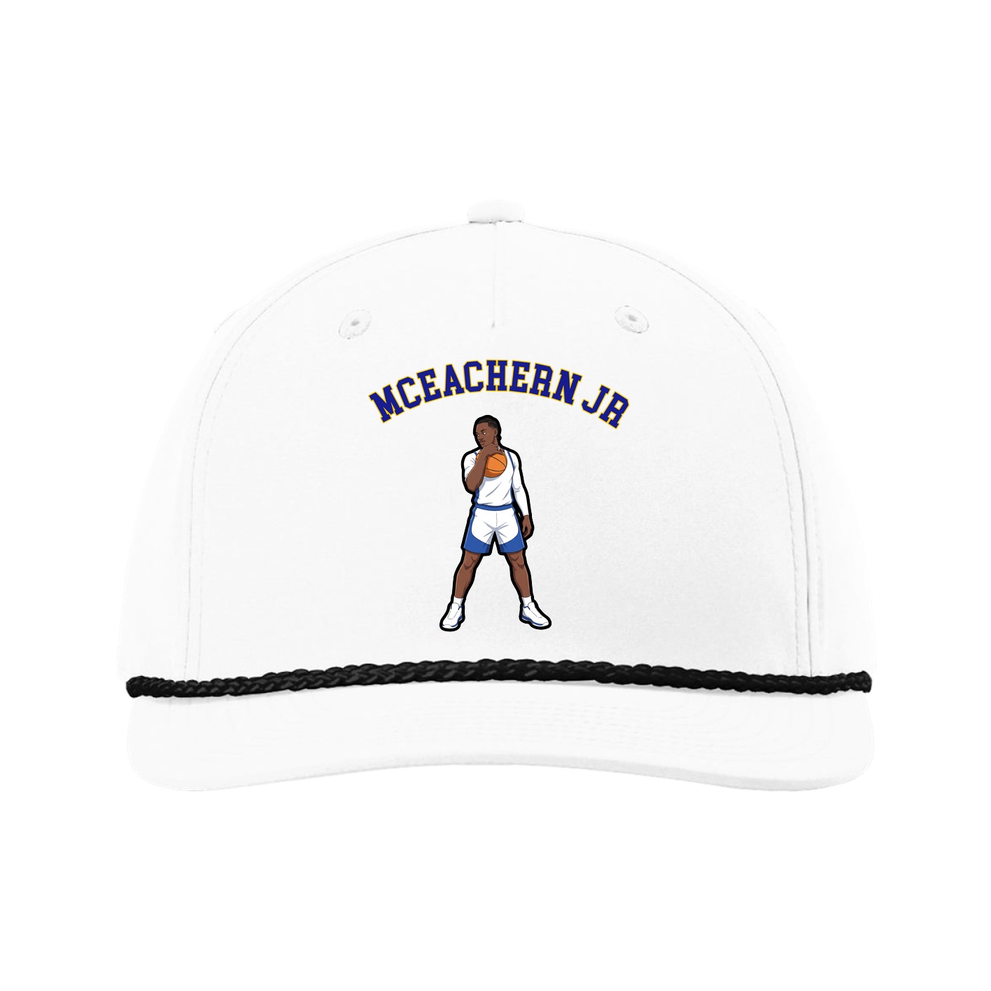 Five-Panel Classic Rope Cap — Shirsey Arch in White