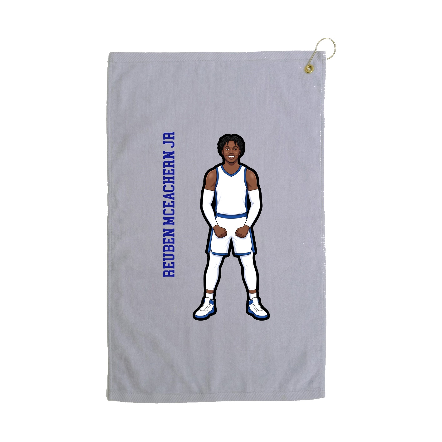Golf Towel — Name Vertical in Grey